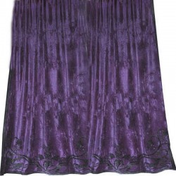 Alison Heather Velvet Appliqued Curtain 