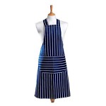 Butchers stripe blue fabric halter apron