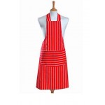 Butchers stripe red fabric halter apron