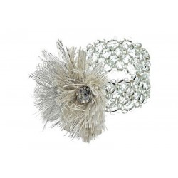 Corsage Silver Napkin Ring Set of Four