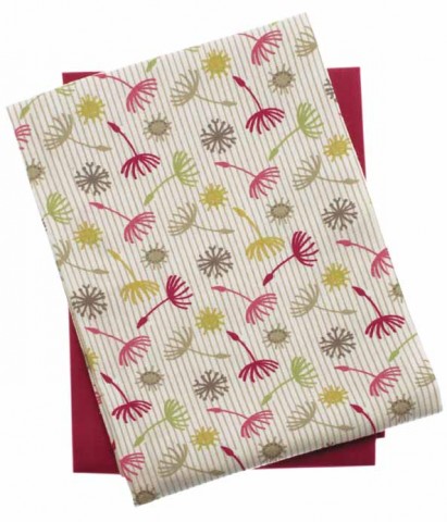 Dandelion tea towel set raspberry