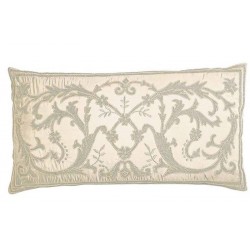Juliet Ivory Silk  Embroidered Cushion cover Oblong Small