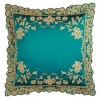 Juliet Teal Silk  Embroidered Cushion cover Large