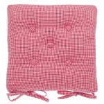 Mini Gingham Raspberry buttoned seat pad