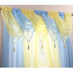 Voile swag with tassel sky blue