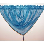Voile swag with tassel teal
