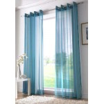 Voile eyelet panel teal